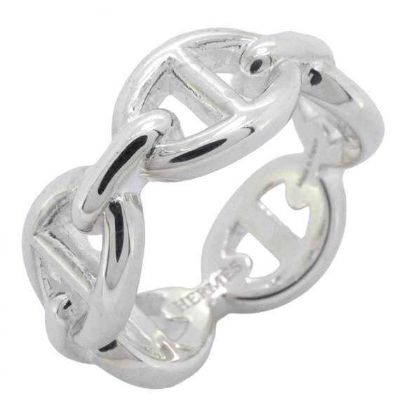 Hermes Hermès Chaine d'Ancre Enchaine PM Ring, Silver 925, #49, Women's - Picture 1 of 10